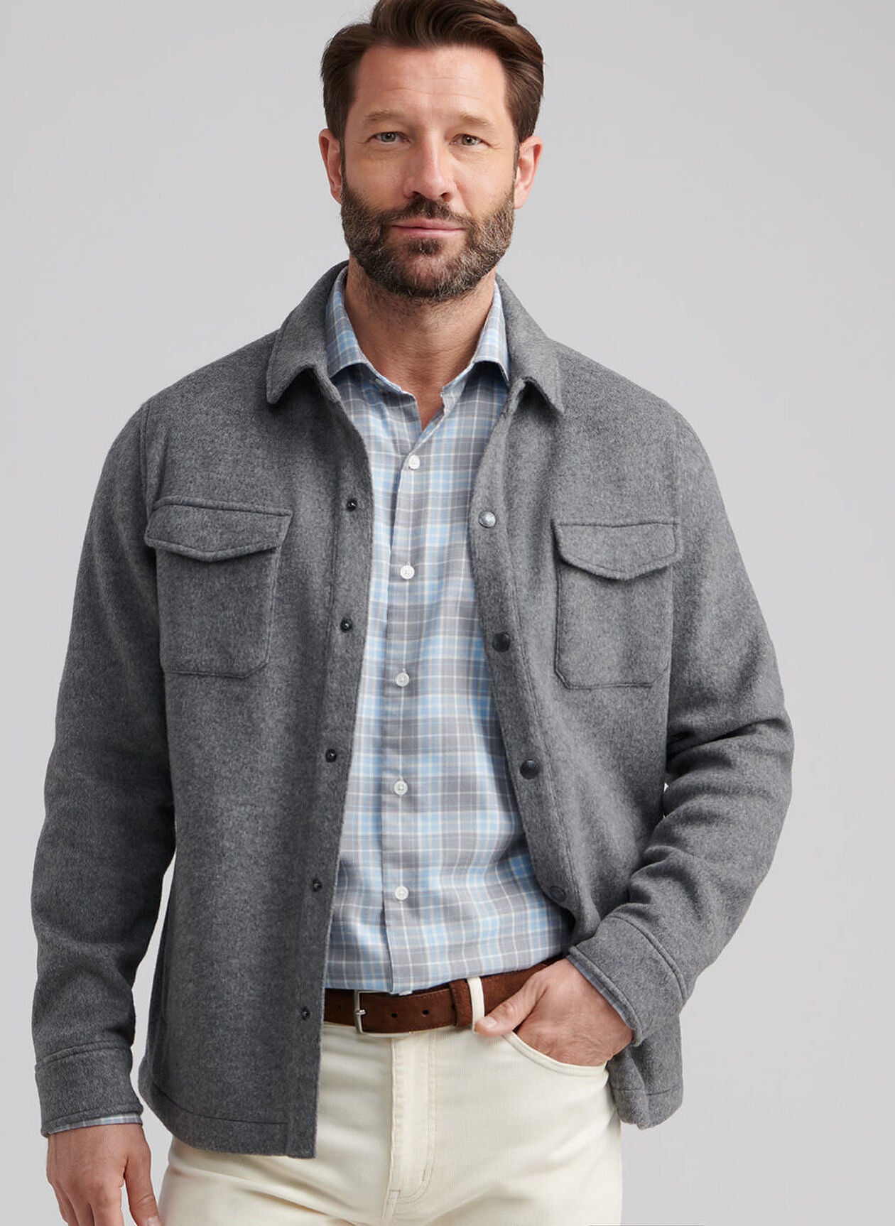 Crown Flex Merino Shirt Jacket Olso Grey
