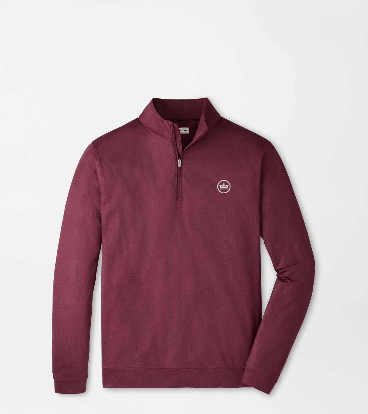 Crown Seal Logo Perth Herringbone Performance Quarter-Zip Bordeaux