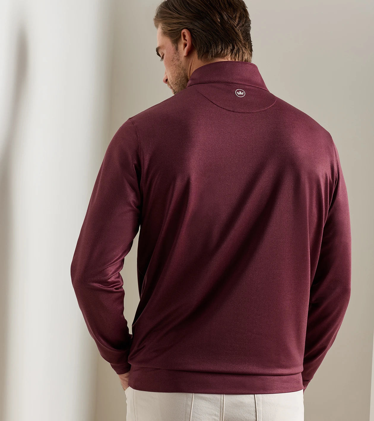 Perth Herringbone Performance Quarter-Zip BORDEAUX