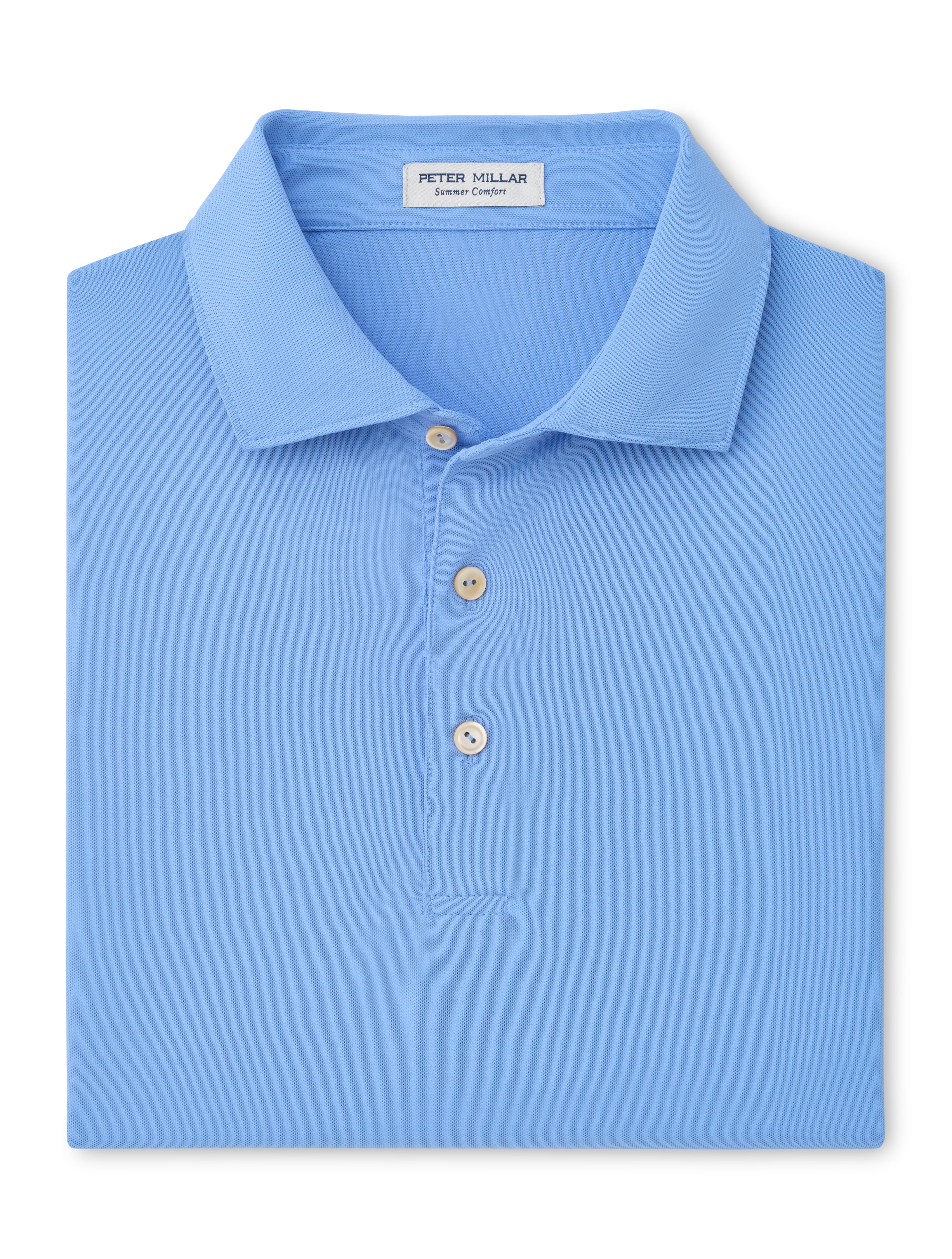 Solid Performance Mesh Polo Estate Blue