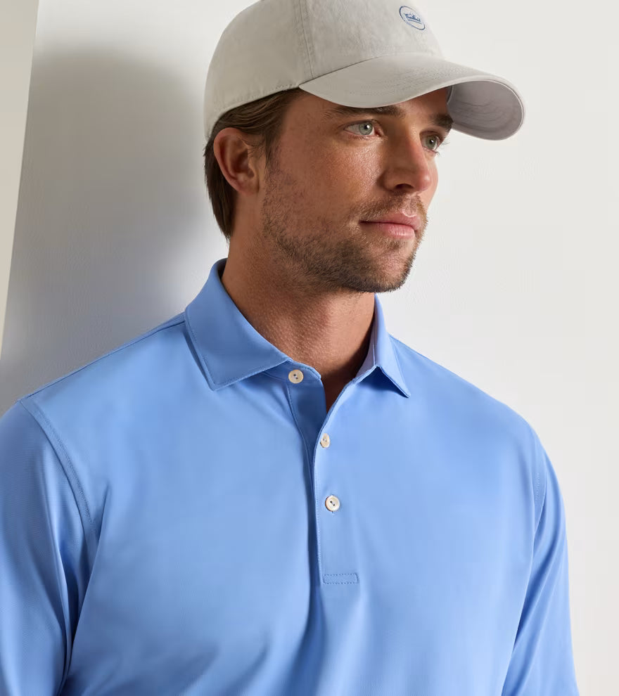 Solid Performance Mesh Polo Estate Blue