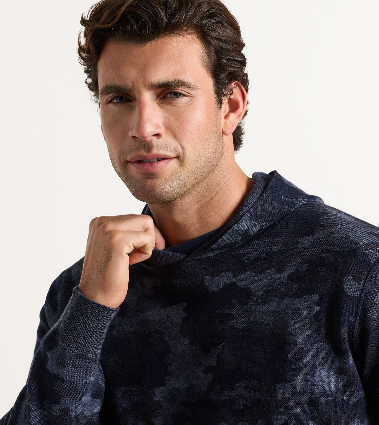 Reversible Camo Hoodie Midnight Navy