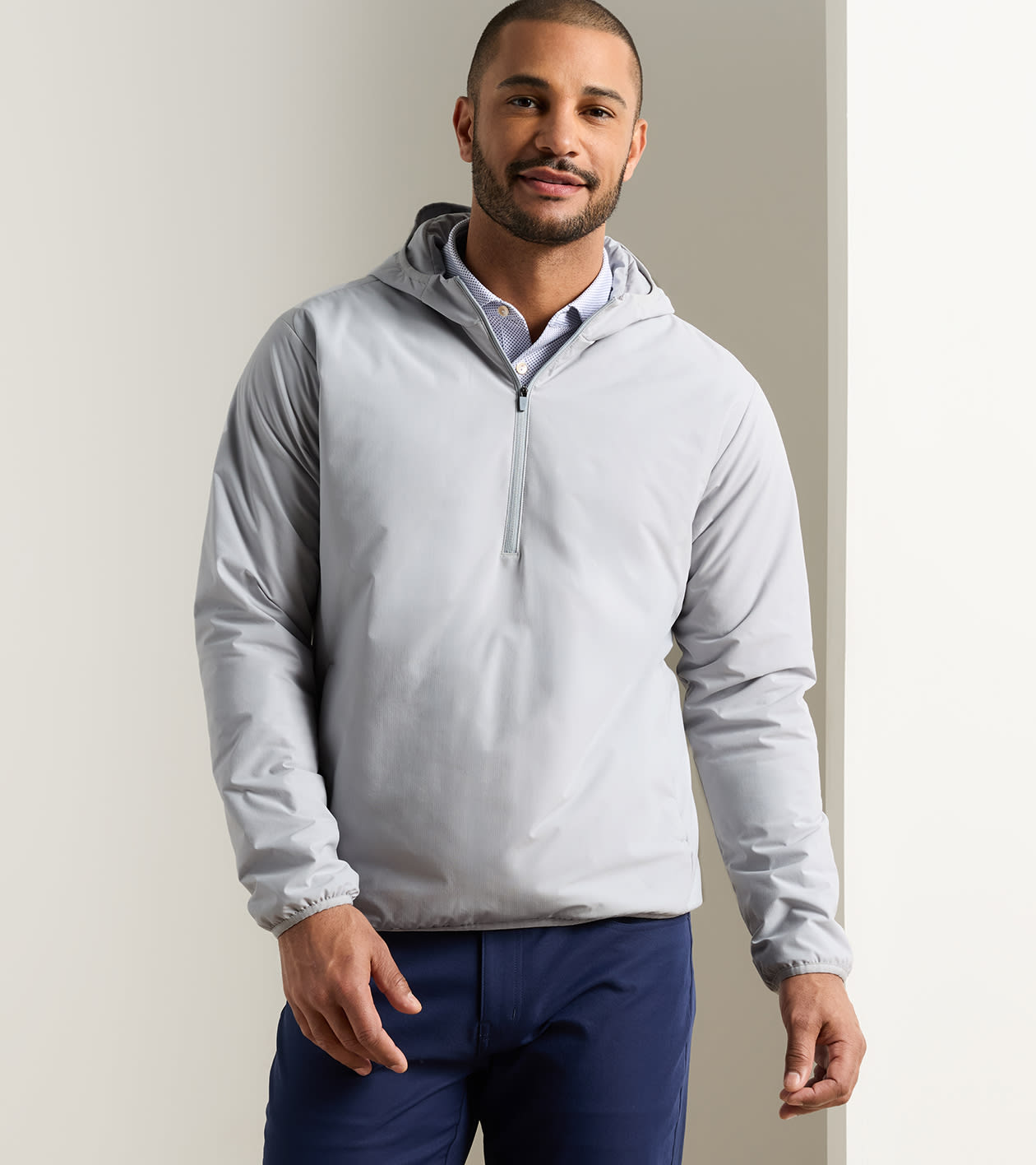 RIDGE HALF-ZIP HOODIE BRITISH GREY
