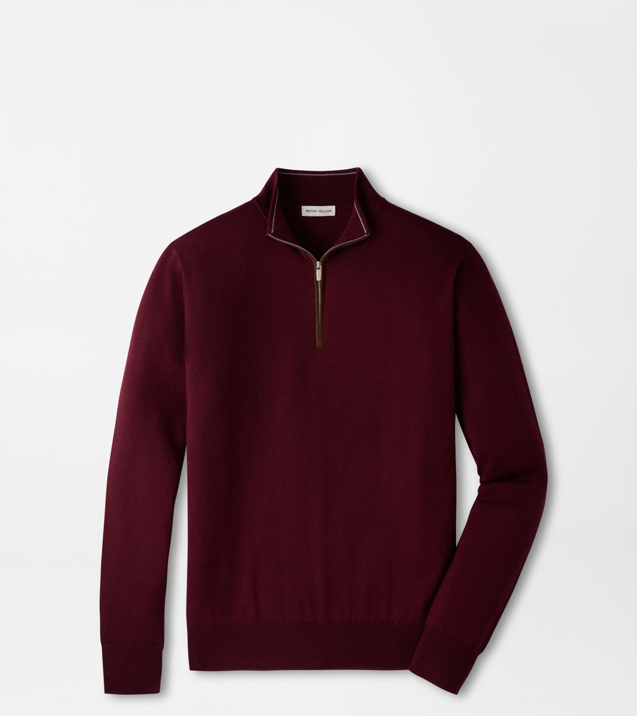 Autumn Crest Suede Trim Quarter-Zip Bordeaux