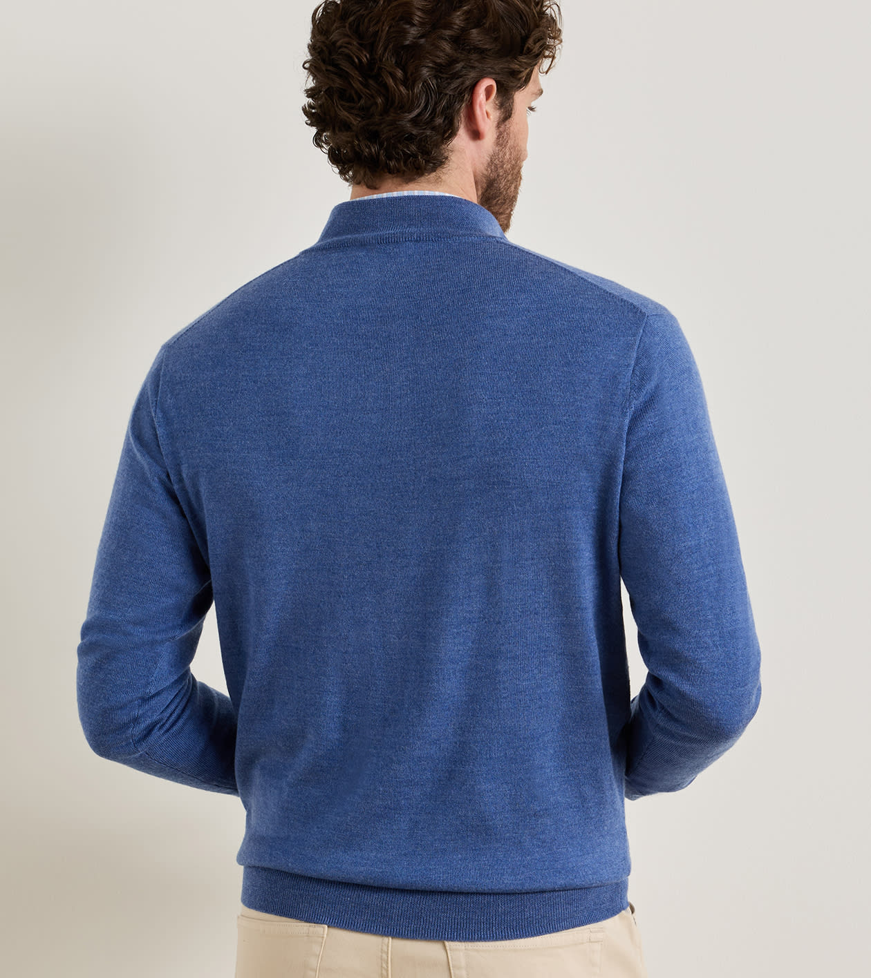 Autumn Crest Suede Trim Quarter-Zip Crown Blue