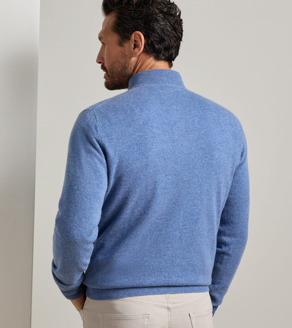 25th Anniversary Cashmere Quarter-Zip Sweater Astral Blue