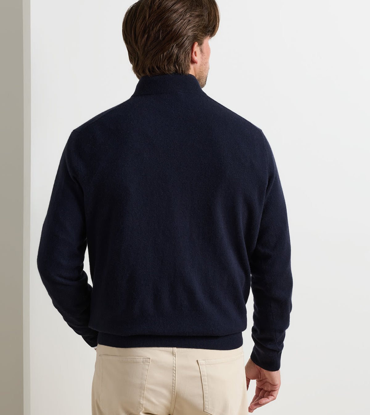 25th Anniversary Cashmere Quarter-Zip Sweater Navy