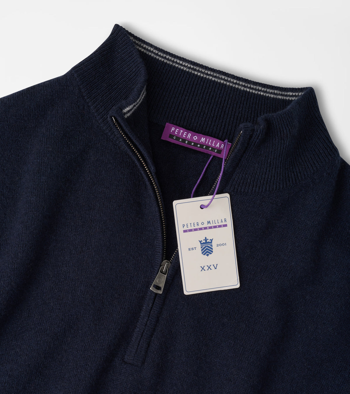 25th Anniversary Cashmere Quarter-Zip Sweater Navy
