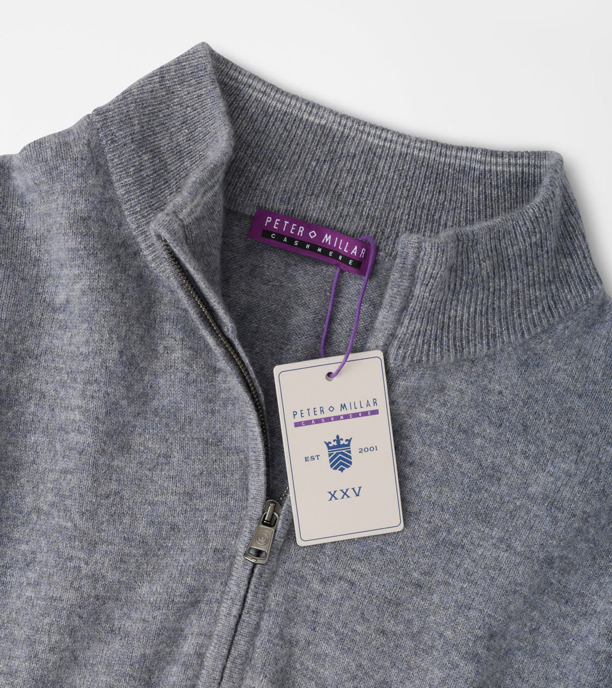 25th Anniversary Cashmere Quarter-Zip Sweater Oslo Grey