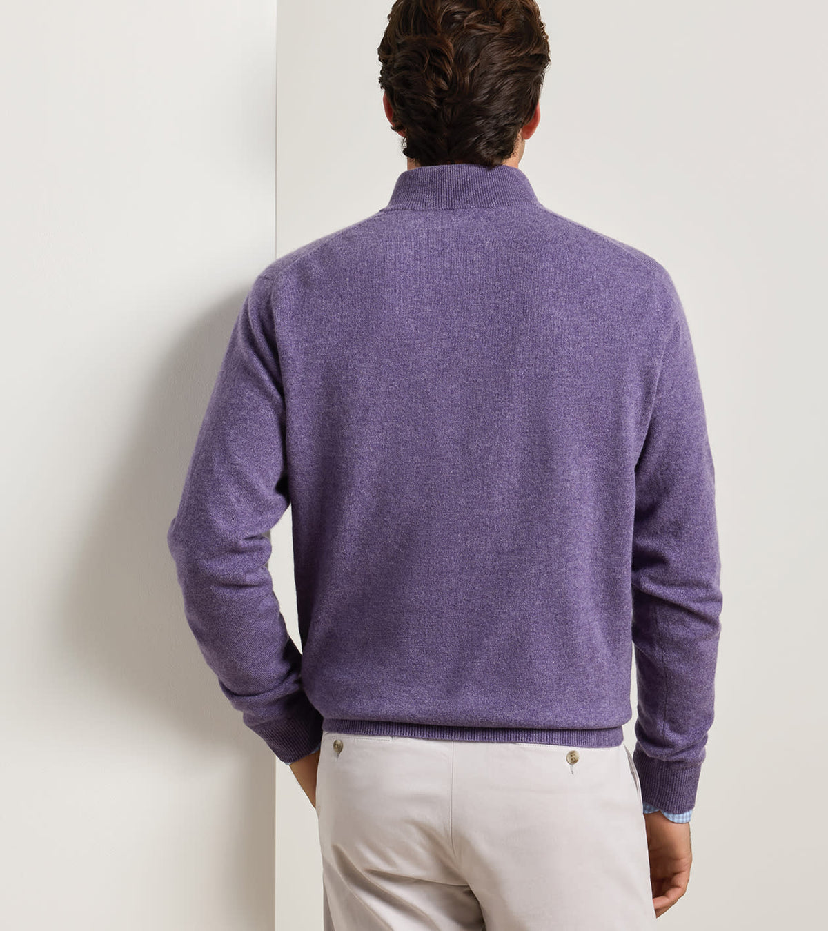 25th Anniversary Cashmere Quarter-Zip Sweater Purple Fig