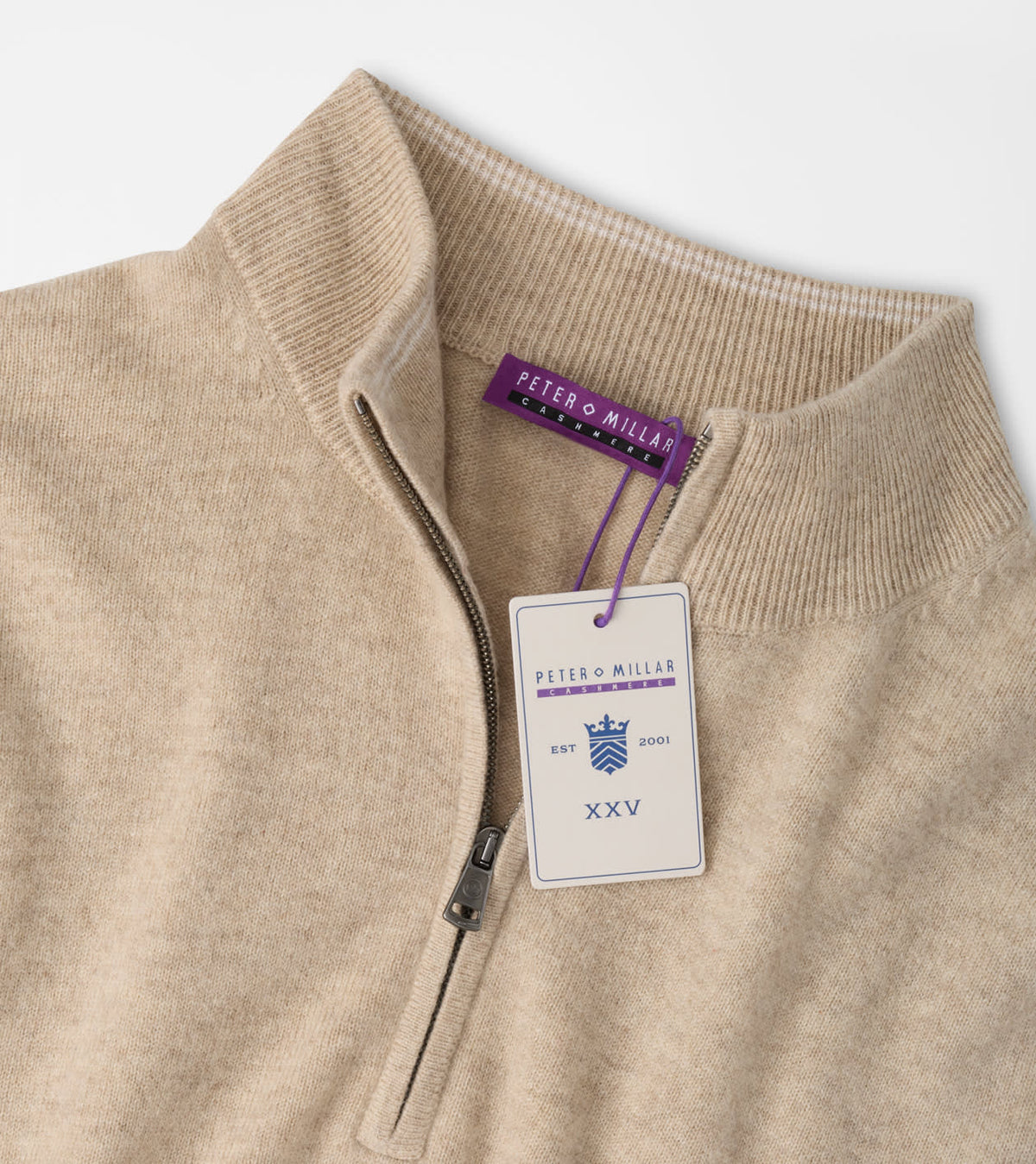 25th Anniversary Cashmere Quarter-Zip Sweater Tumbleweed