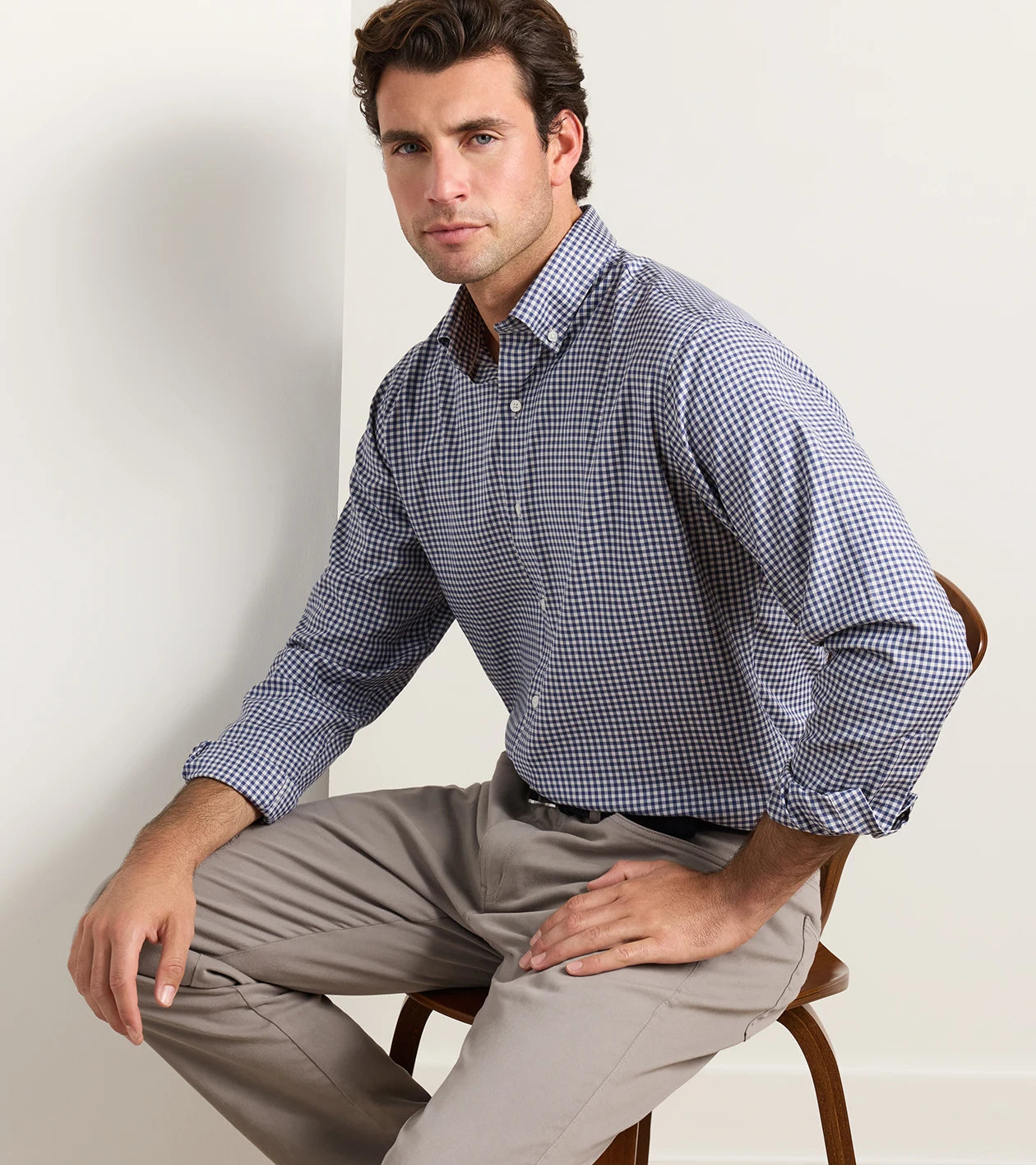 Liam Crown Soft Twill Sport Shirt NAVY
