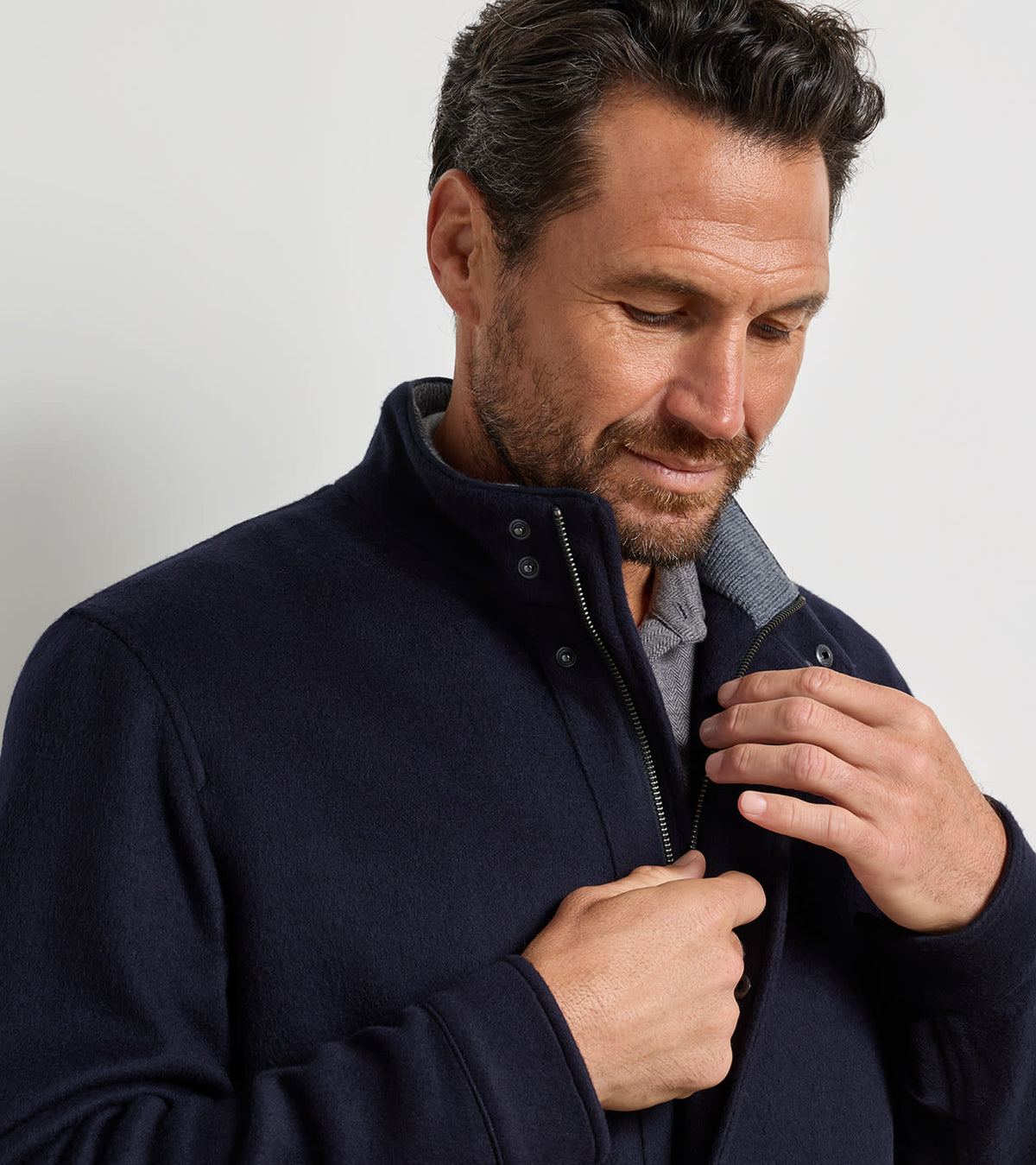 CROWN FLEX MERINO CITY COAT NAVY