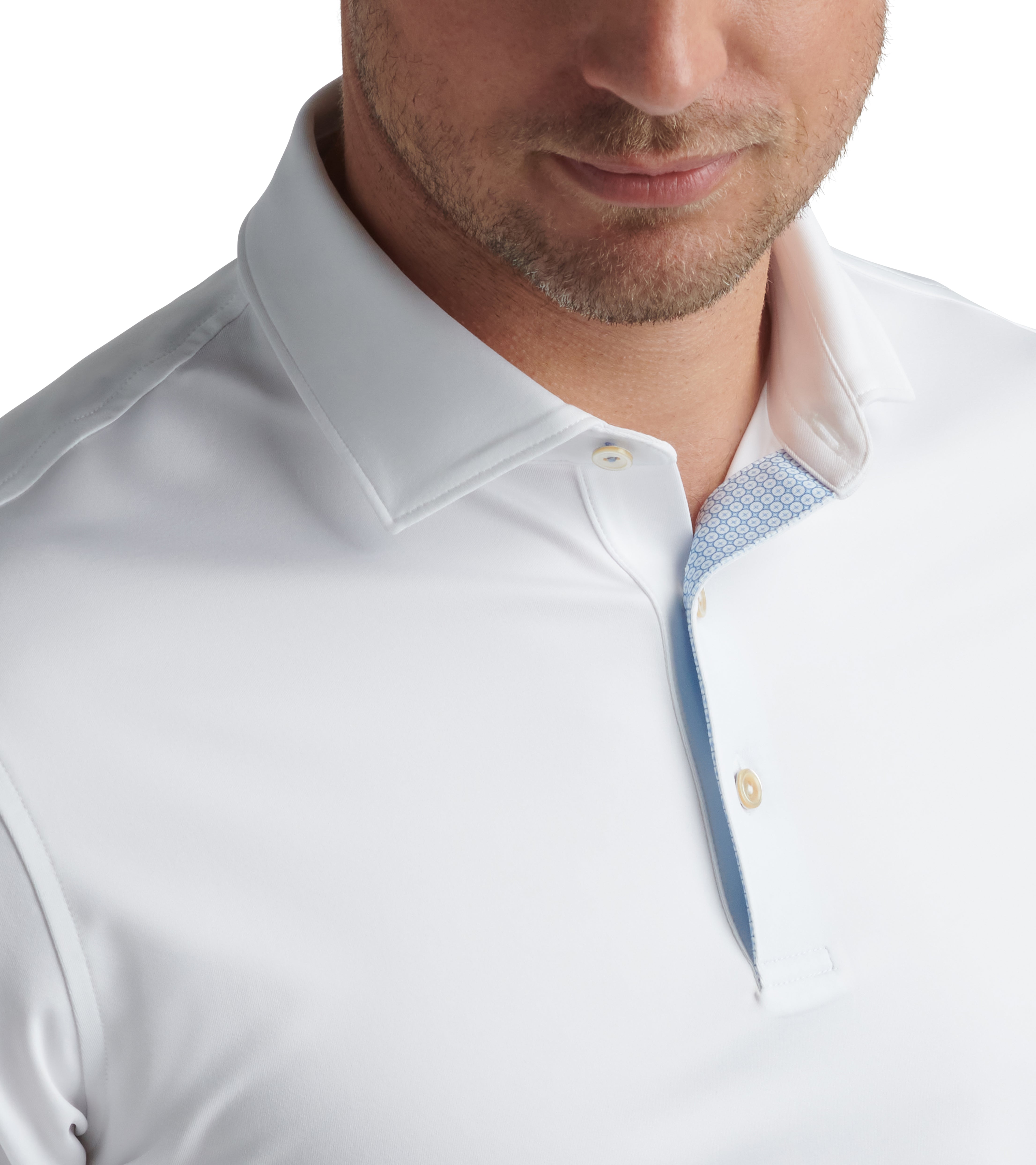 SOLID PERFORMANCE JERSEY POLO WHITE