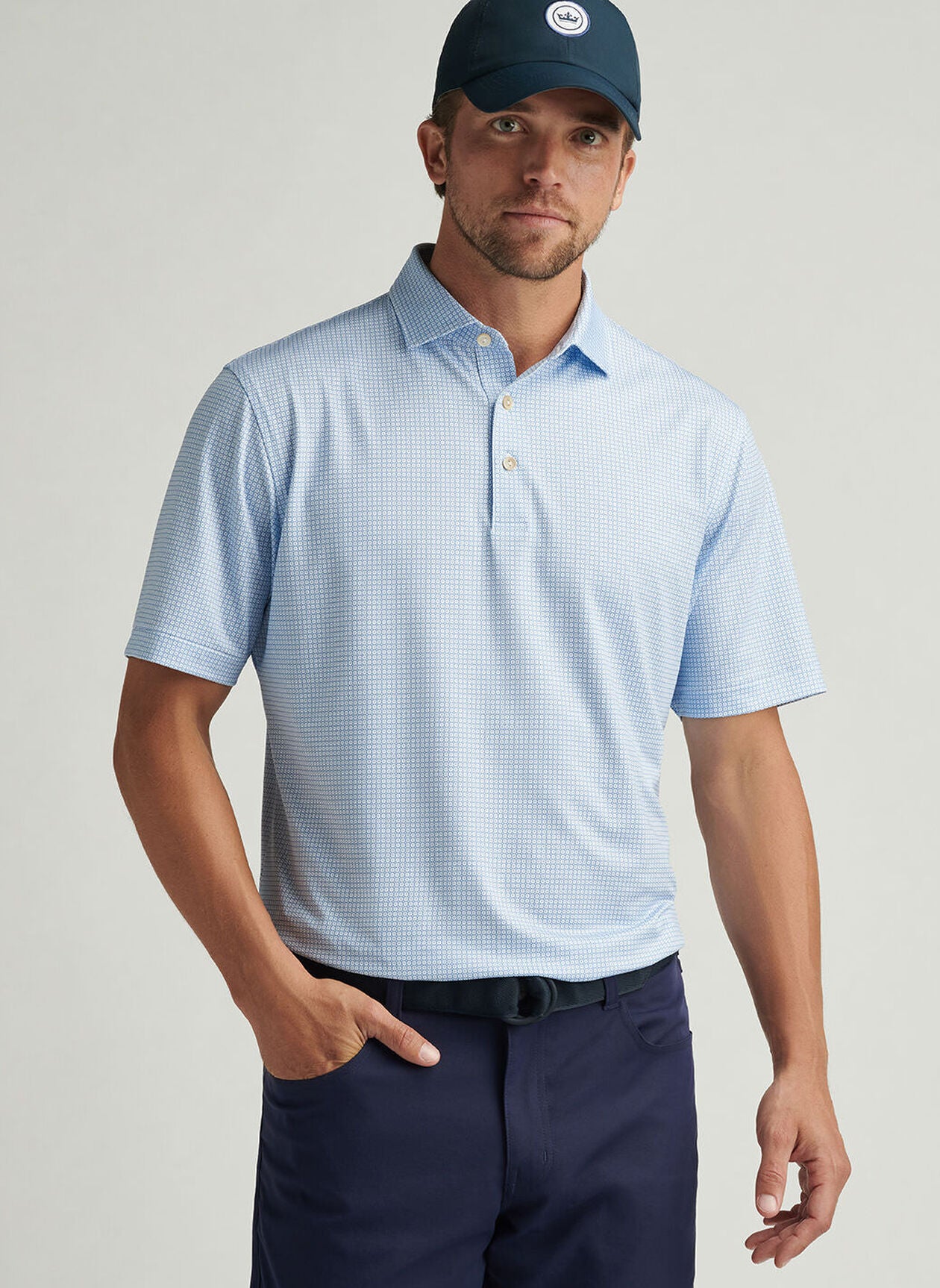 Orbit Performance Jersey Polo White/Sailor Blue