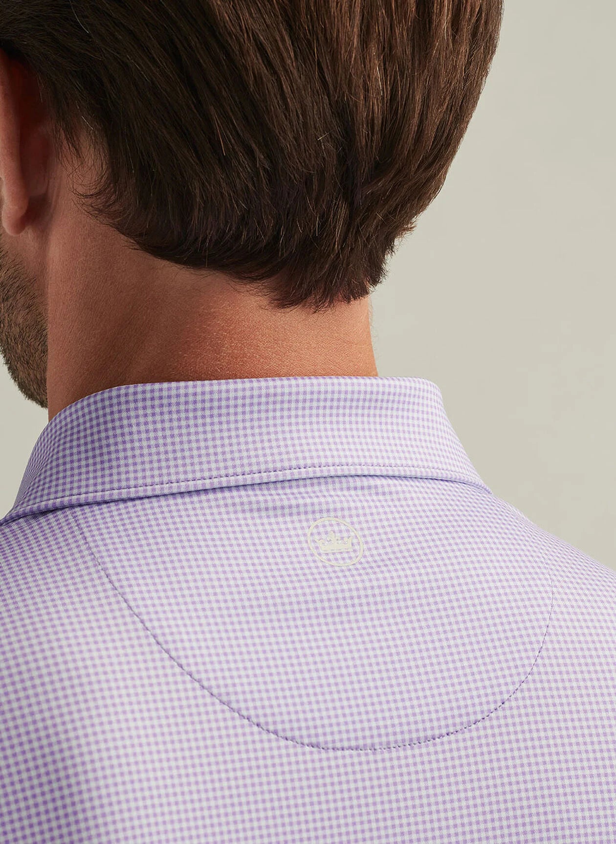 GINGHAM PERFORMANCE JERSEY POLO ULTRA VIOLET