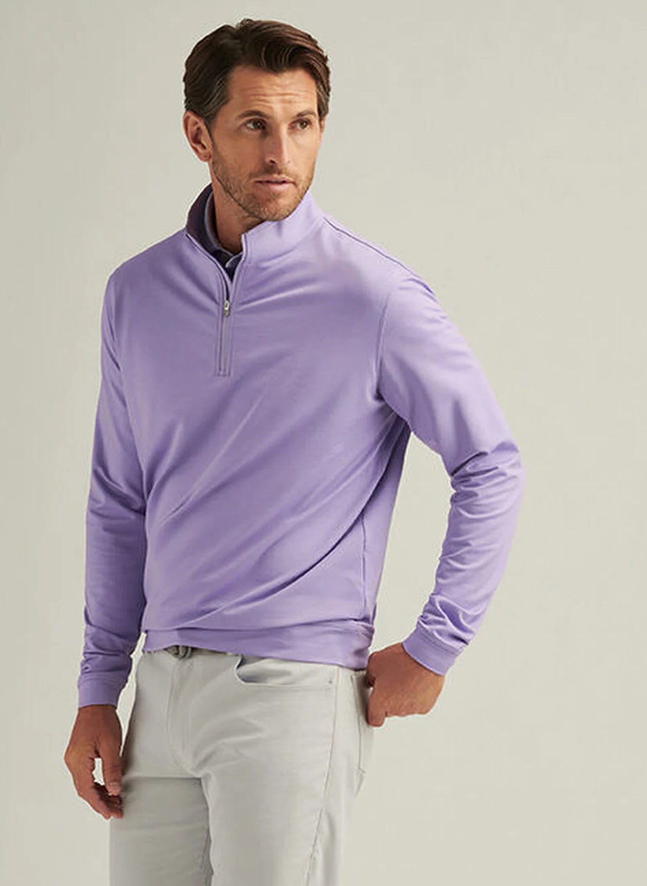 PERTH MELANGE PERFORMANCE QUARTER-ZIP ULTRA VIOLET