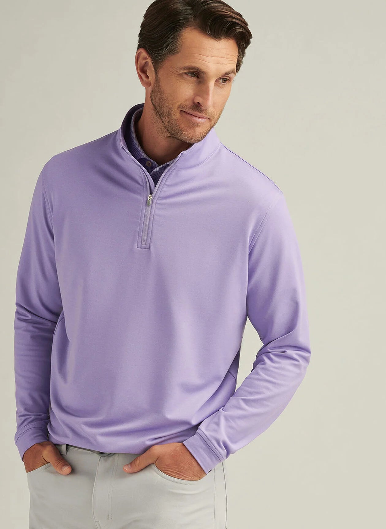 PERTH MELANGE PERFORMANCE QUARTER-ZIP ULTRA VIOLET