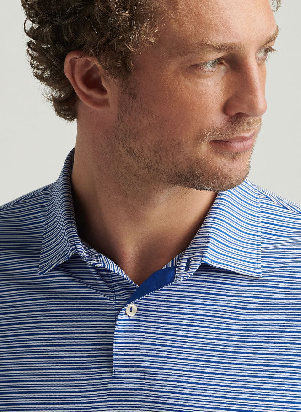 FEATHERWEIGHT PAYNE STRIPE POLO TIDE