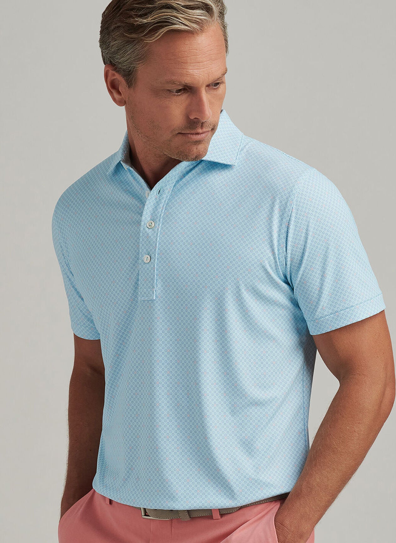 BICKETT PERFORMANCE JERSEY POLO BLUE SPRUCE