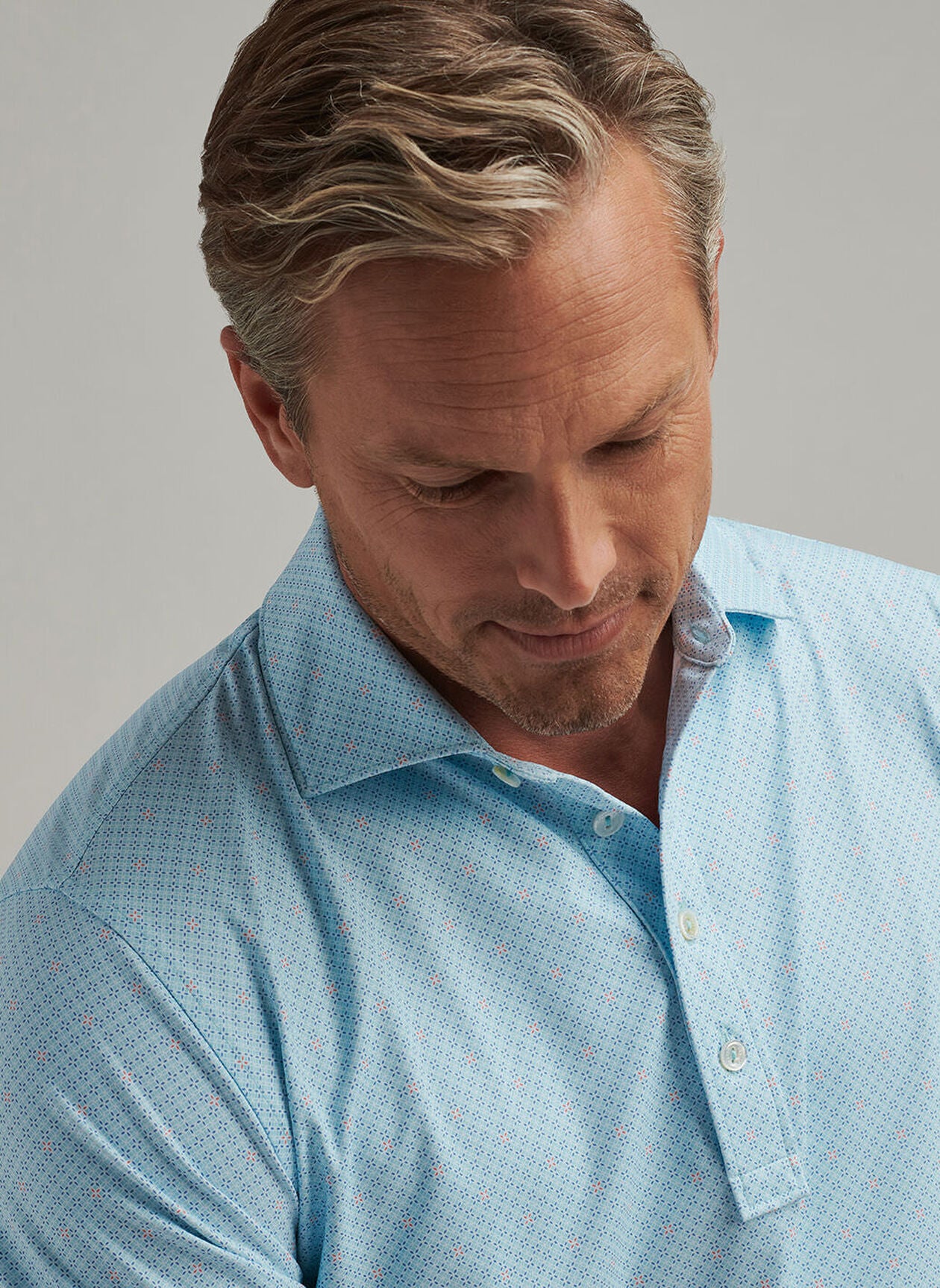 BICKETT PERFORMANCE JERSEY POLO BLUE SPRUCE