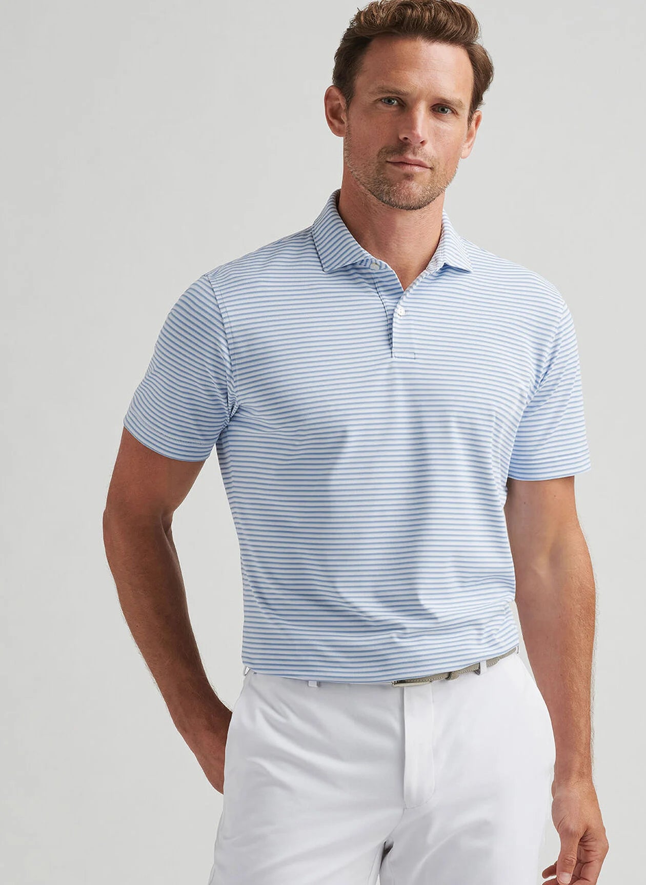TEMPO PERFORMANCE MESH POLO WHITE/ANGELITE