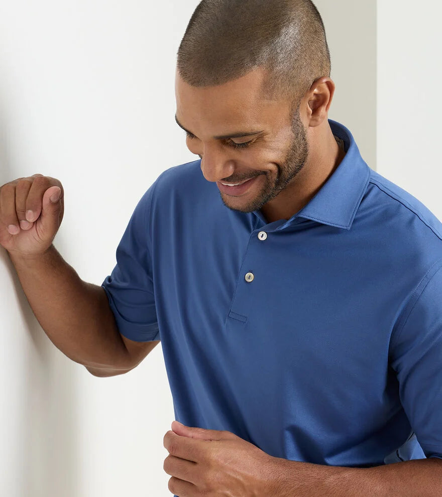Solid Performance Jersey Polo Windsor Blue