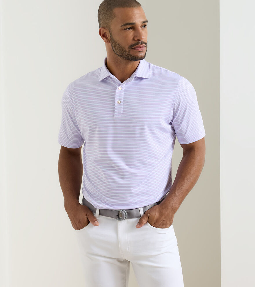 Harrington Performance Jersey Polo White/Purple Iris