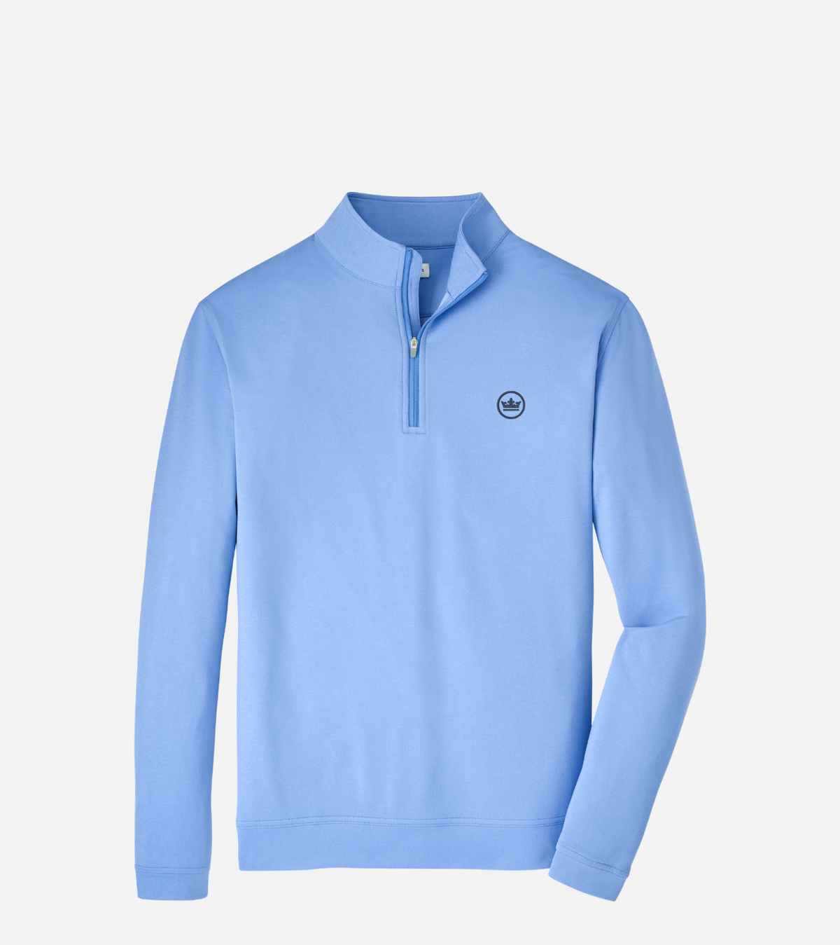 Crown Seal Logo Perth Mélange Performance Quarter-Zip Blue Bird
