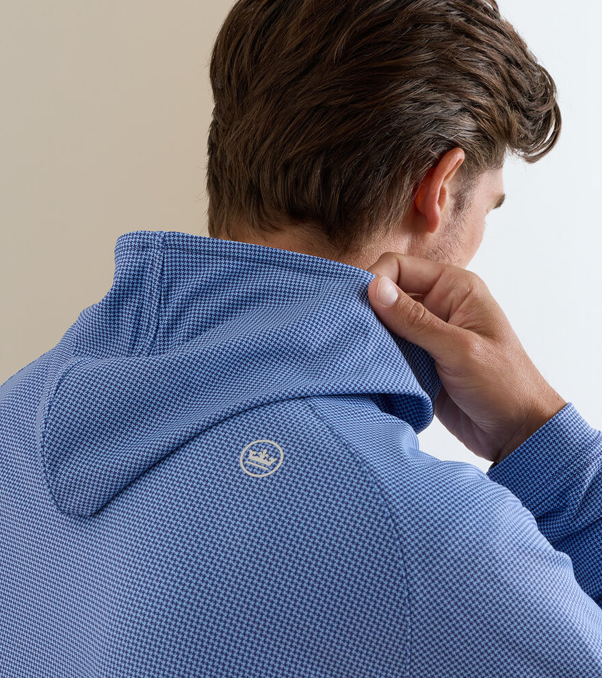 Pine Houndstooth Performance Hoodie Sport Navy