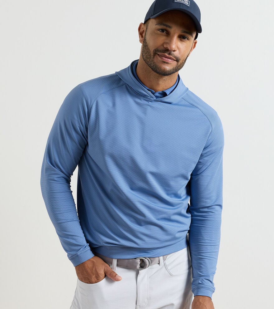 Pine Sugar Stripe Performance Hoodie Windsor Blue