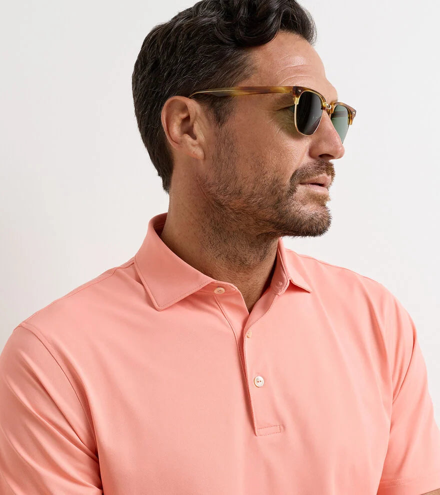 Solid Performance Mesh Polo Summer Apricot