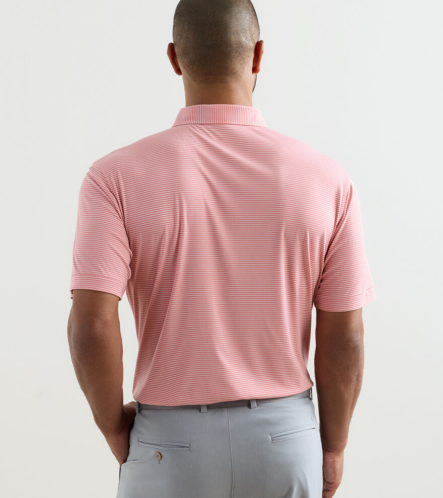 Featherweight Stripe Performance Polo Venetian Pink