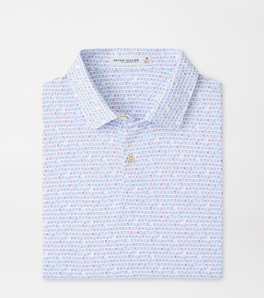 Featherweight Cornhole Performance Polo White