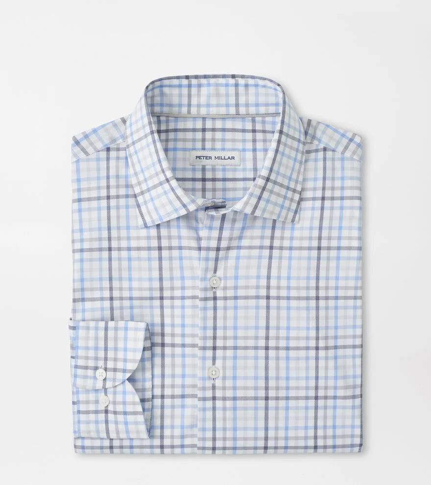 Warren Crown Lite Cotton-Stretch Sport Shirt Cloudy Blue
