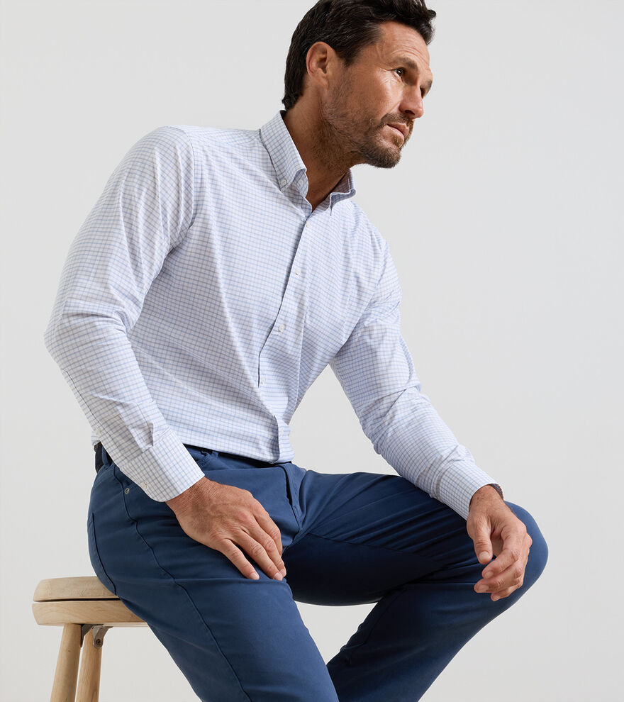 Rommel Performance Twill Sport Shirt Cloudy Blue