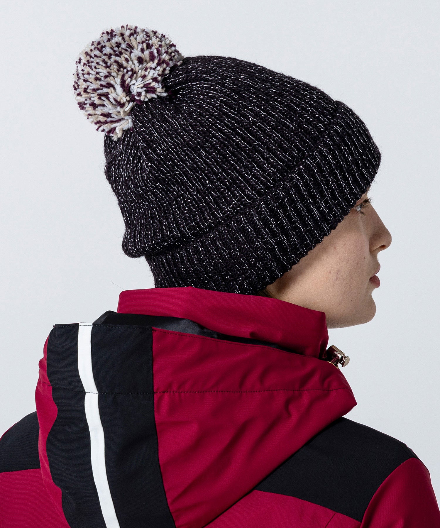 Women's Mix Pompom Bright Watch Hat Black