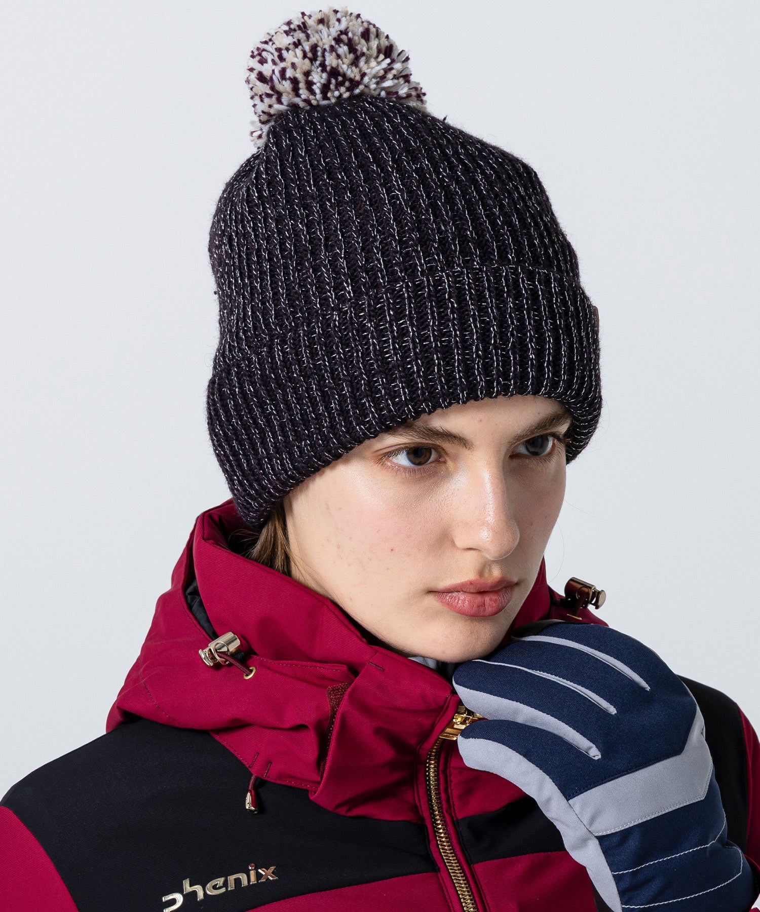 Women's Mix Pompom Bright Watch Hat Black