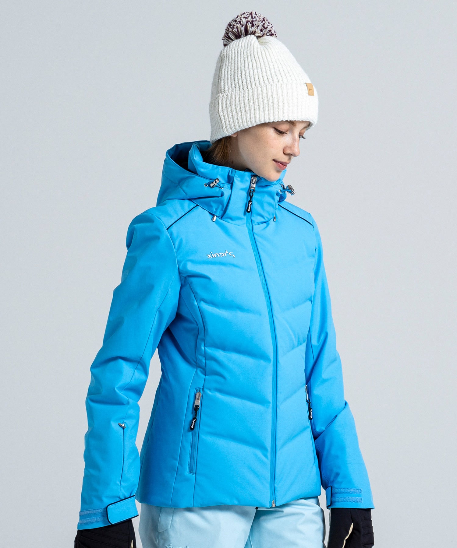 Women's Seamless Down Jacket Aqua Blue