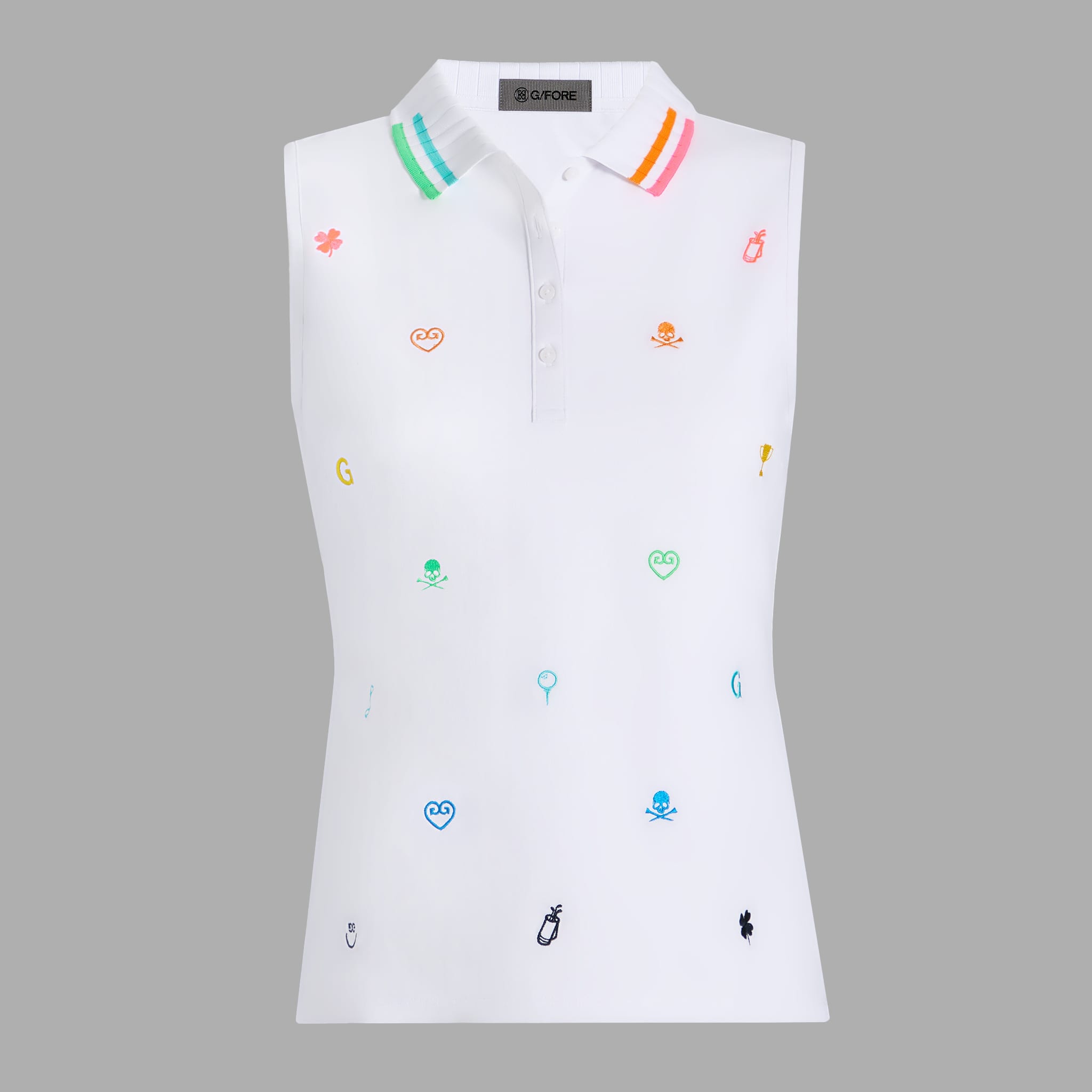 EMBROIDERED SLEEVELESS POLO SNOW