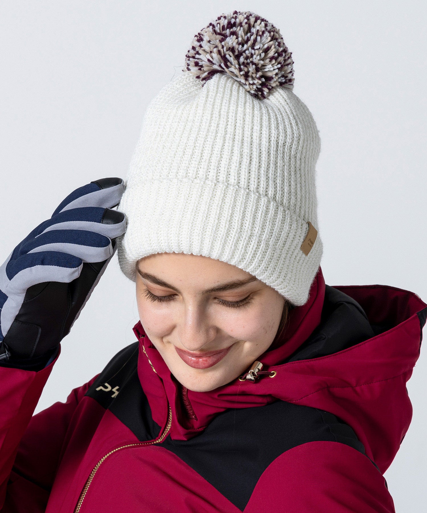 Women's Mix Pompom Bright Watch Hat White