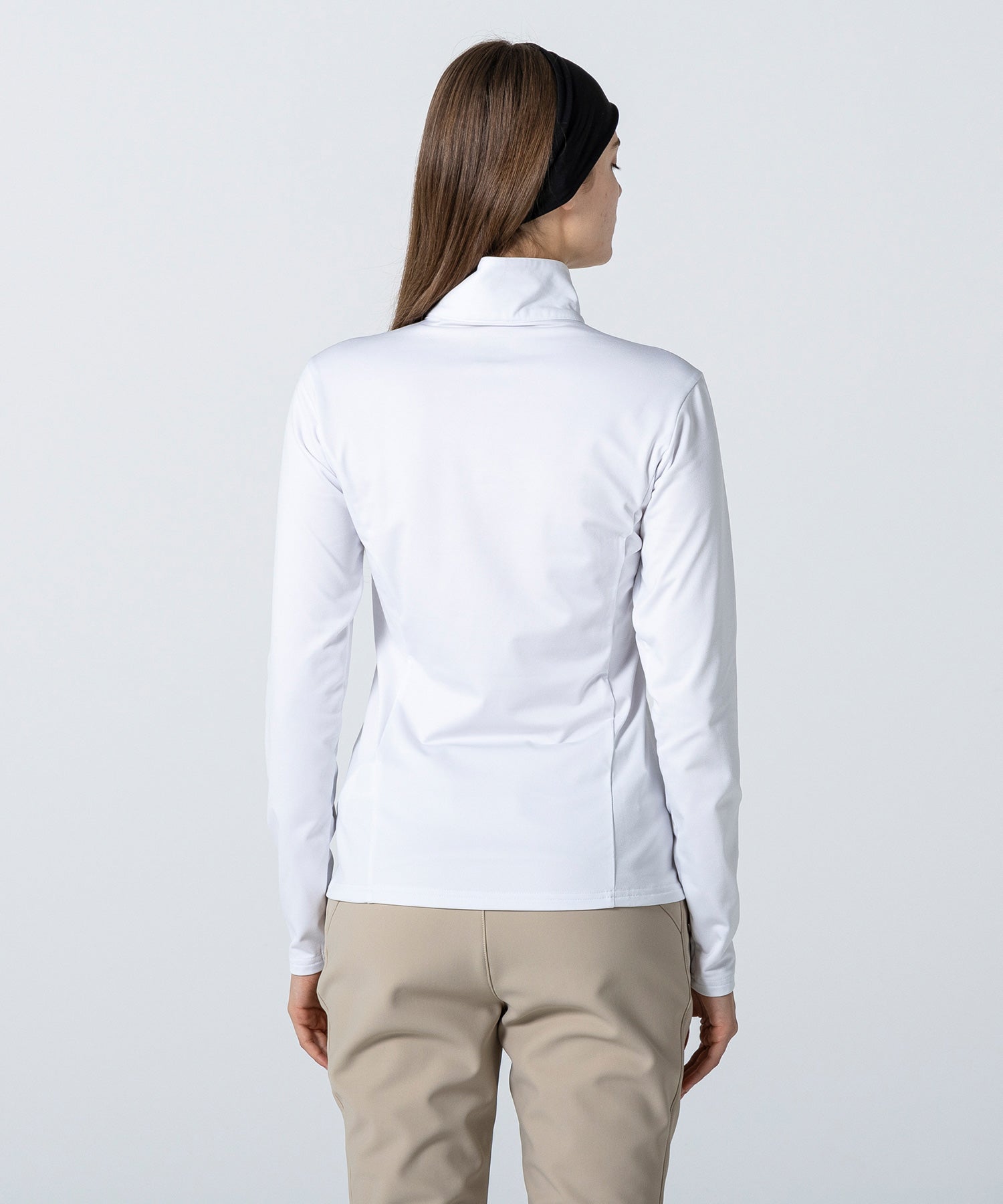 Women's Basic Set-In Sleeve 1/2 Zip Tee White