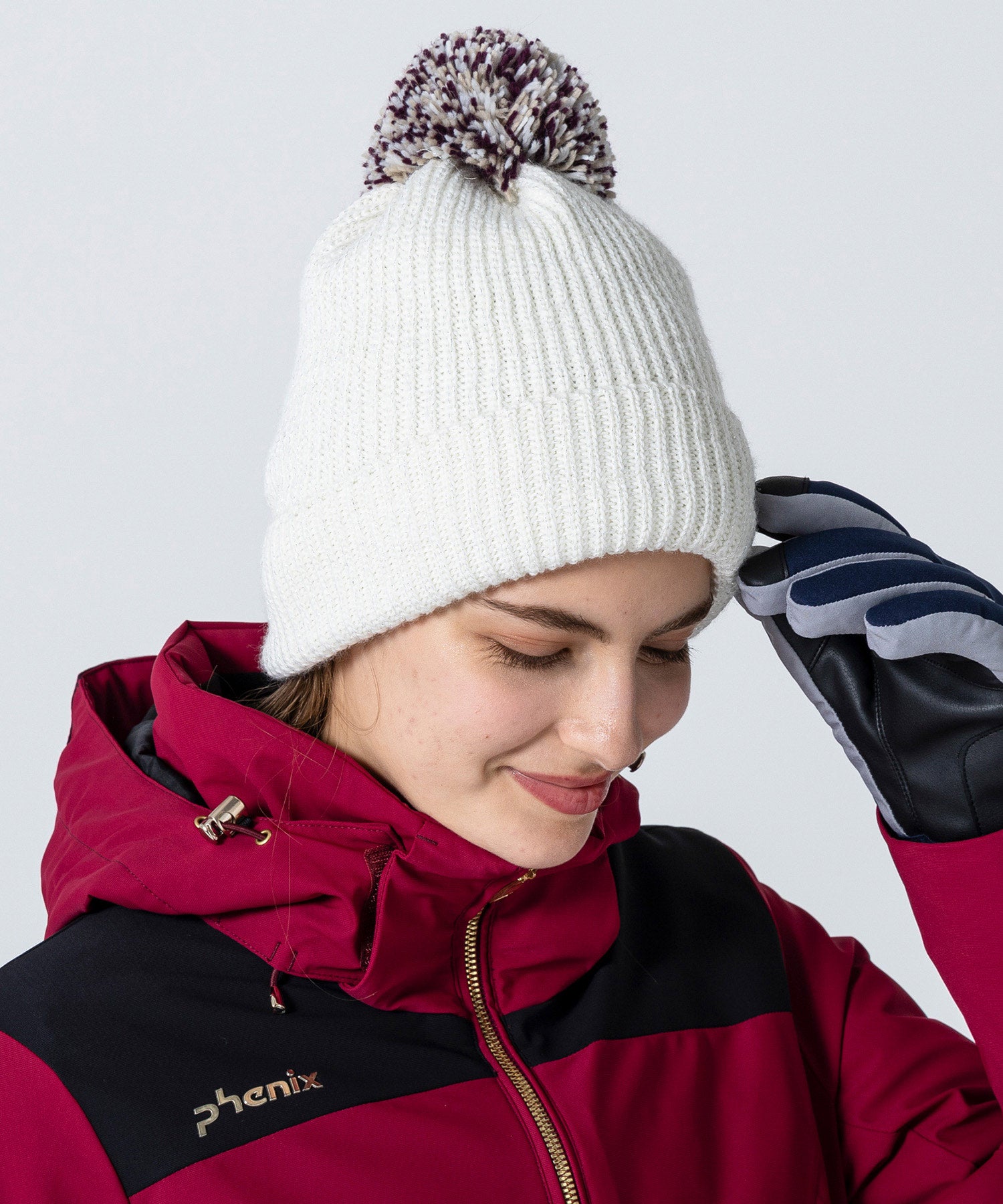 Women's Mix Pompom Bright Watch Hat White