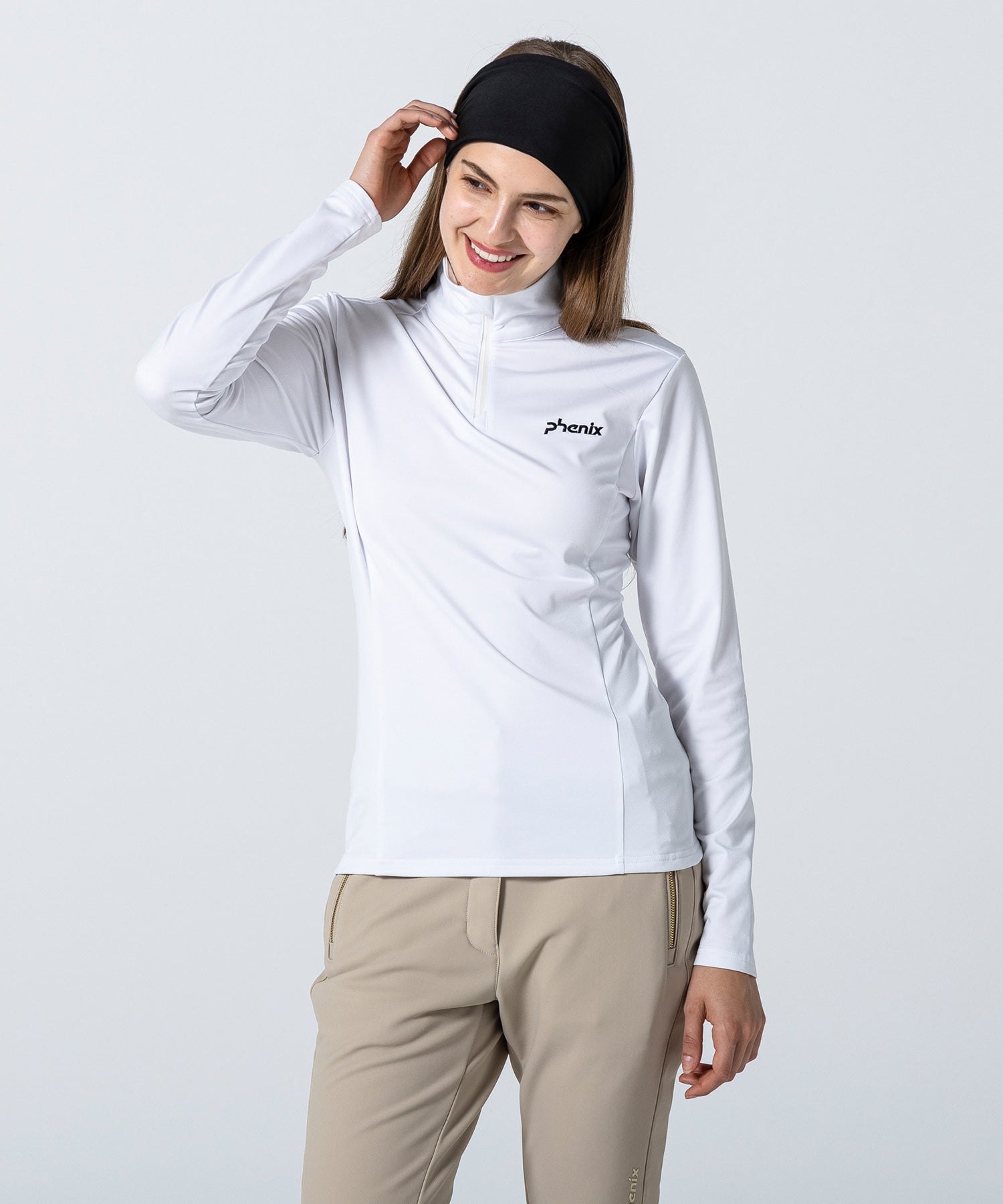 Women's Basic Set-In Sleeve 1/2 Zip Tee White